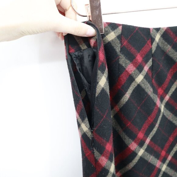 Tribal Wool Skirt Womens 12 Black School Girl Academia Preppy Twee Classic - Picture 4 of 14